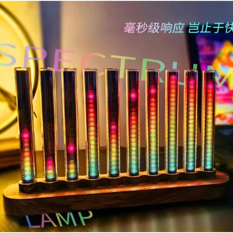 

Аудиосветильник, светильник с активацией звуком, ритмичный светильник с музыкальным спектром (имитация лампы Никси), подарок в стиле киберпанк для мальчиков, светодиодный атмосферный светильник