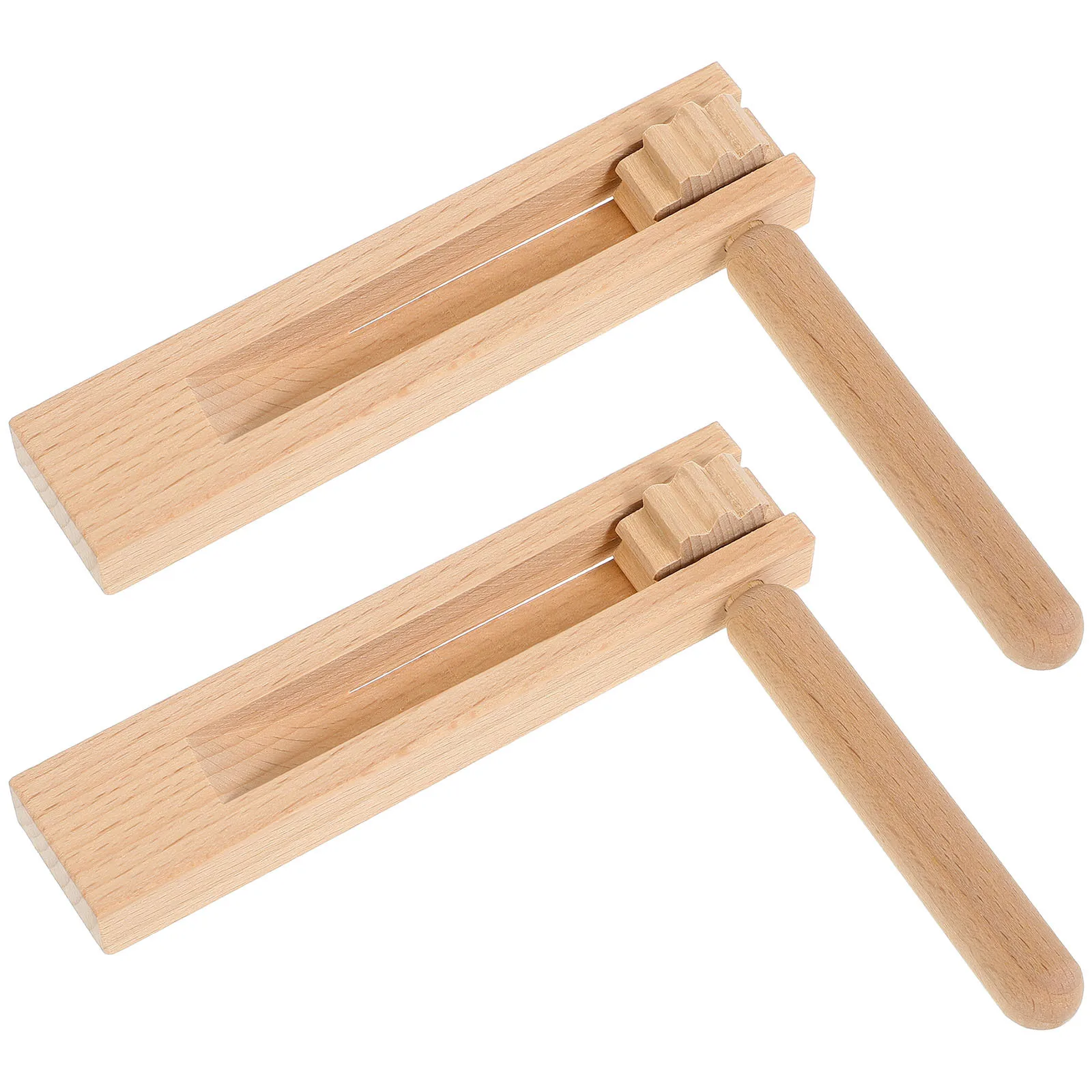

2Pcs Castanet for Children Wooden Ratchet Noise Makers Educational Hand Percussion Kids Musical Instrument Development Auditory