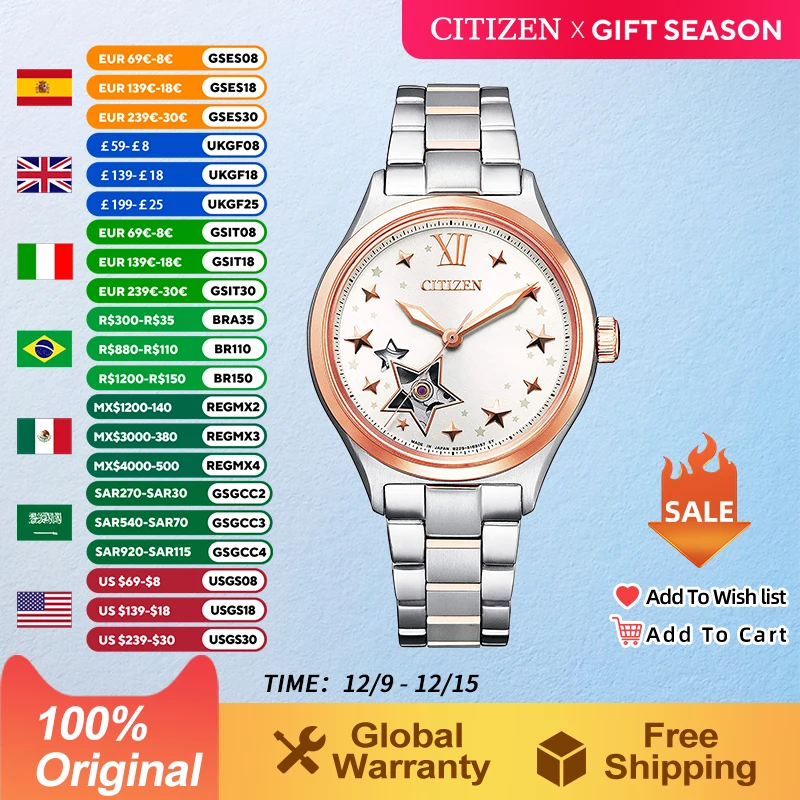 CITIZEN Original Watch Women\'s Japan Watch Steel Band Fashion Valentine\'s Day Gift Automatic Mechanical watch