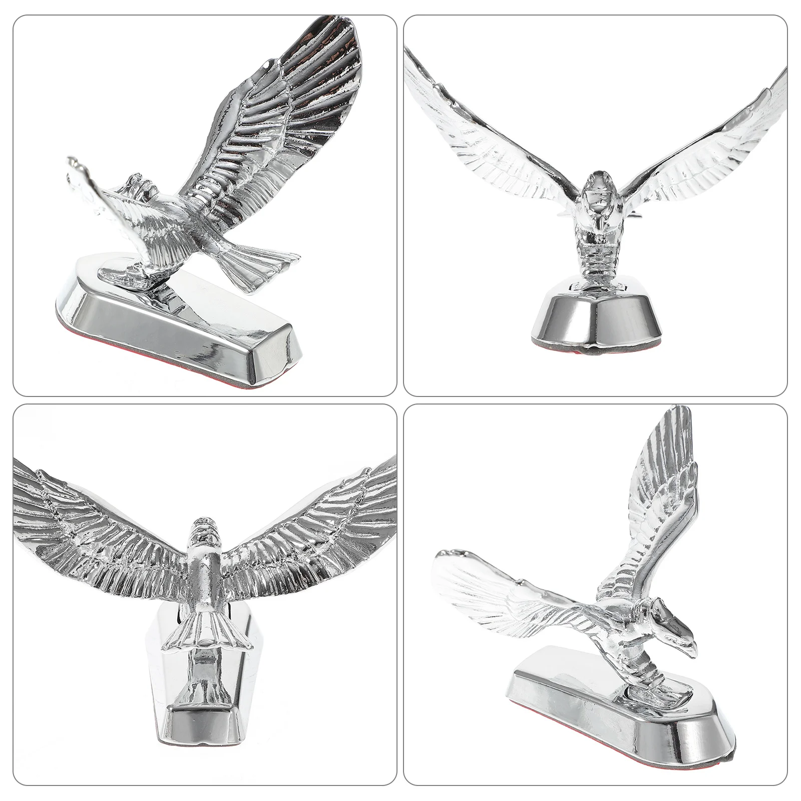 

1pc Front Decor 3D Eagle Badge Strong Zinc Alloy Chrome Motorcycle Ornament For Vehicle Decoration Hood Emblems