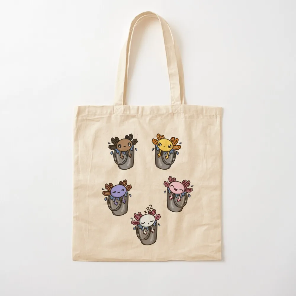 

Axolotl Buckets Tote Bag custom bags tote bag screen Canvas Tote Bag