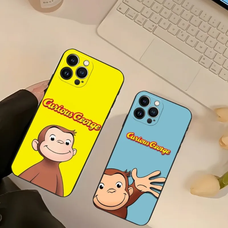 Curious George Monkey Phone Case For Iphone 14 Pro 13 11 12 Mini Max Xr X Xs 7 8 Plus 6 Cover