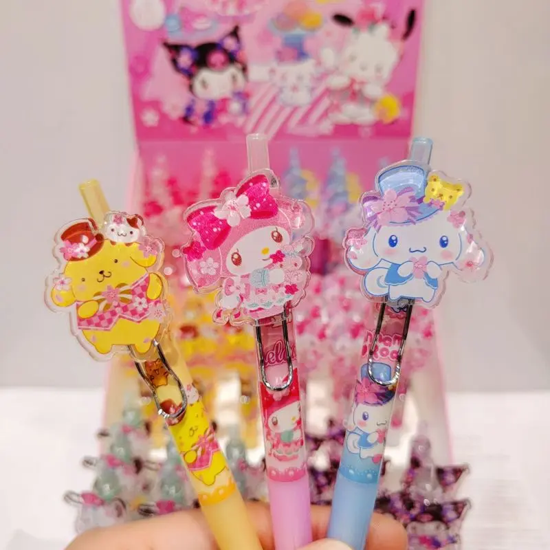 Imagem -03 - Sanrio Olá Kitty Kuromi Desenhos Animados Gel Pen Patch Criativo Imprensa Caneta Assinatura Estudante Papelaria Coração Bonito Menina Kawaii Novo 54 Pcs