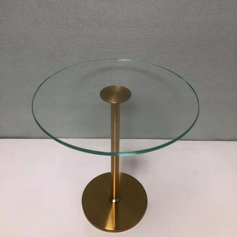 

Стеклянный журнальный столик, приставной столик для дивана, миниатюрный прозрачный круглый столик для гостиной.