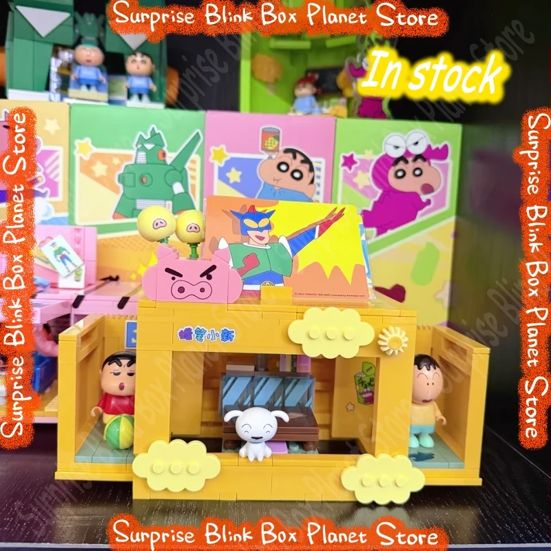 AREAX Crayon Shin Chan fans School Bus Building Blocks Set Shinnosuke Nohara Shiro Kazama Educational Toy Gift for Kids Adults