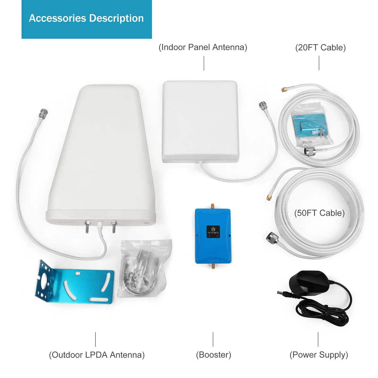 3G 4G LTE Banda 5/1 Kit amplificador de sinal de telefone celular 850/2100MHz Boost Data Voice