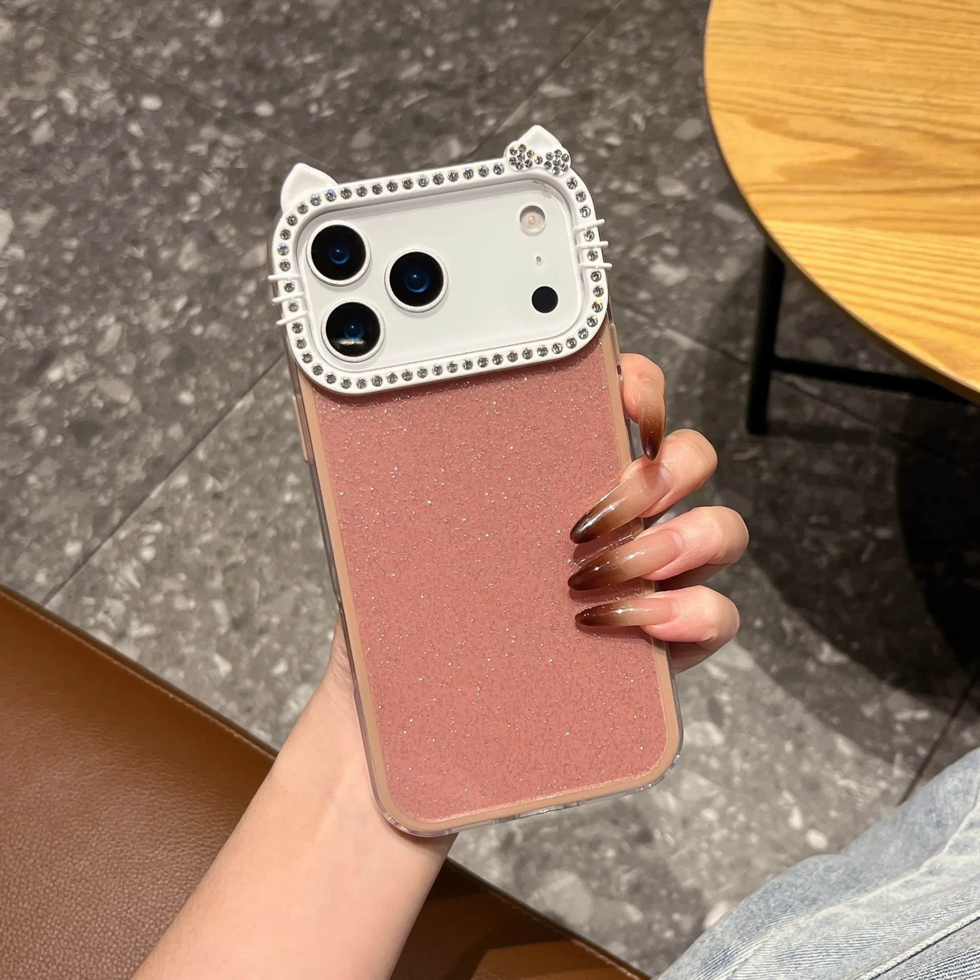 Чехол для телефона с кошачьими ушками подходит для iPhone 17, 16, 15, 14, 13, 12 pro Max, новый креативный персонализированный женский чехол с защитой от падения, новая мода