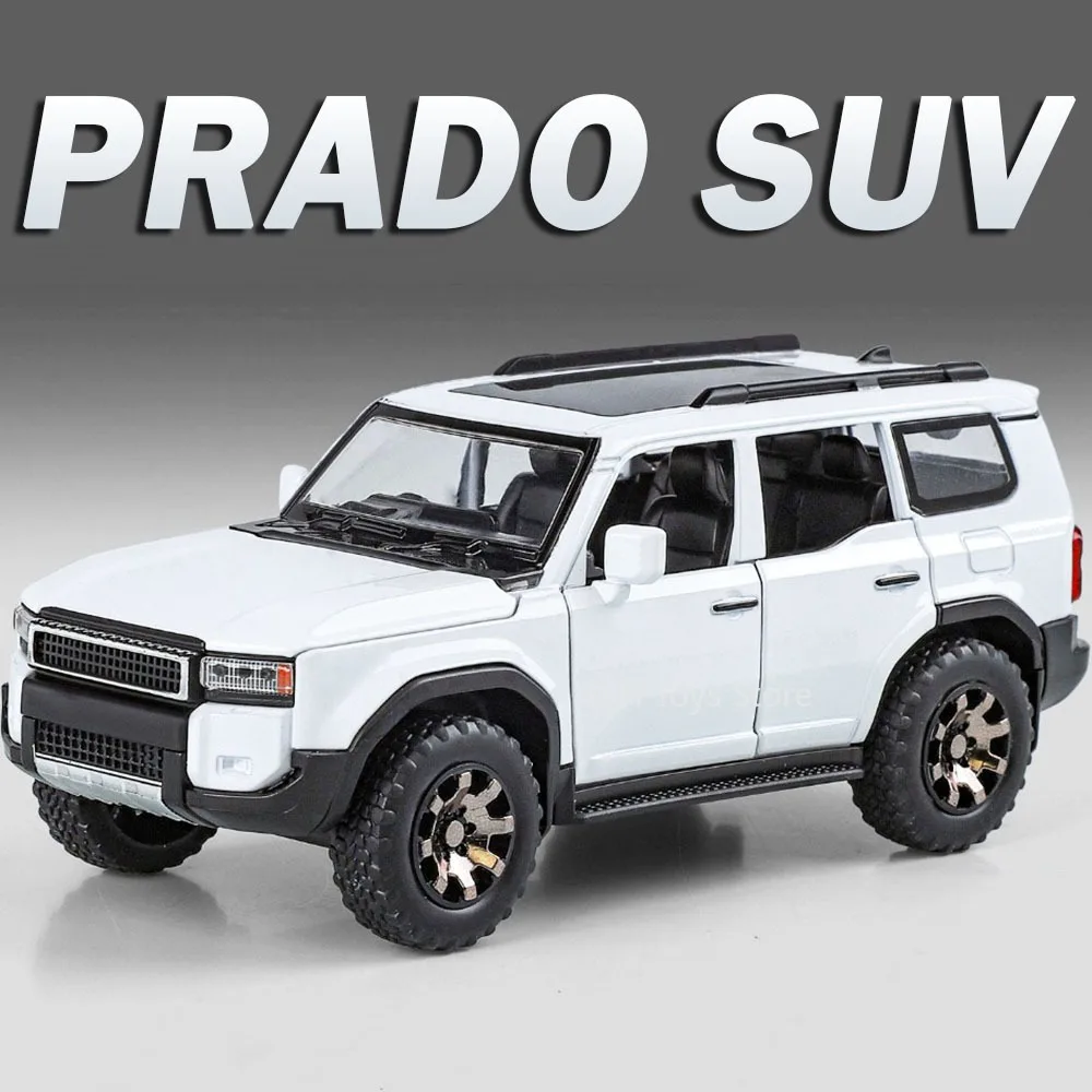 1:32 Prado Tacoma Modell Spielzeug Geländewagen Metalldruckguss Stoßdämpfung Türen Geöffnet Sound Licht Auto Spielzeug für Kinder Geschenke