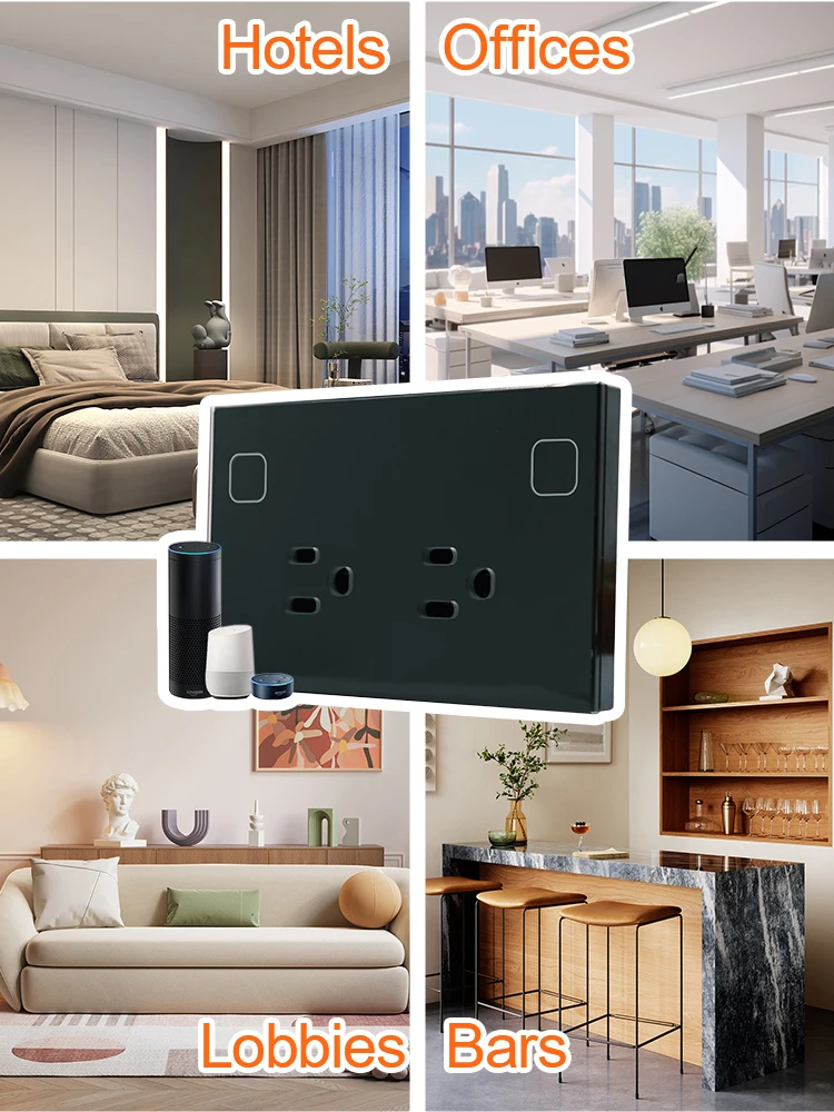 Zigbee Wall Socket US Brazil Standard Glass Panel Outlet Energy Monitoring Timer Function Smart Socket Need Neutral Wire