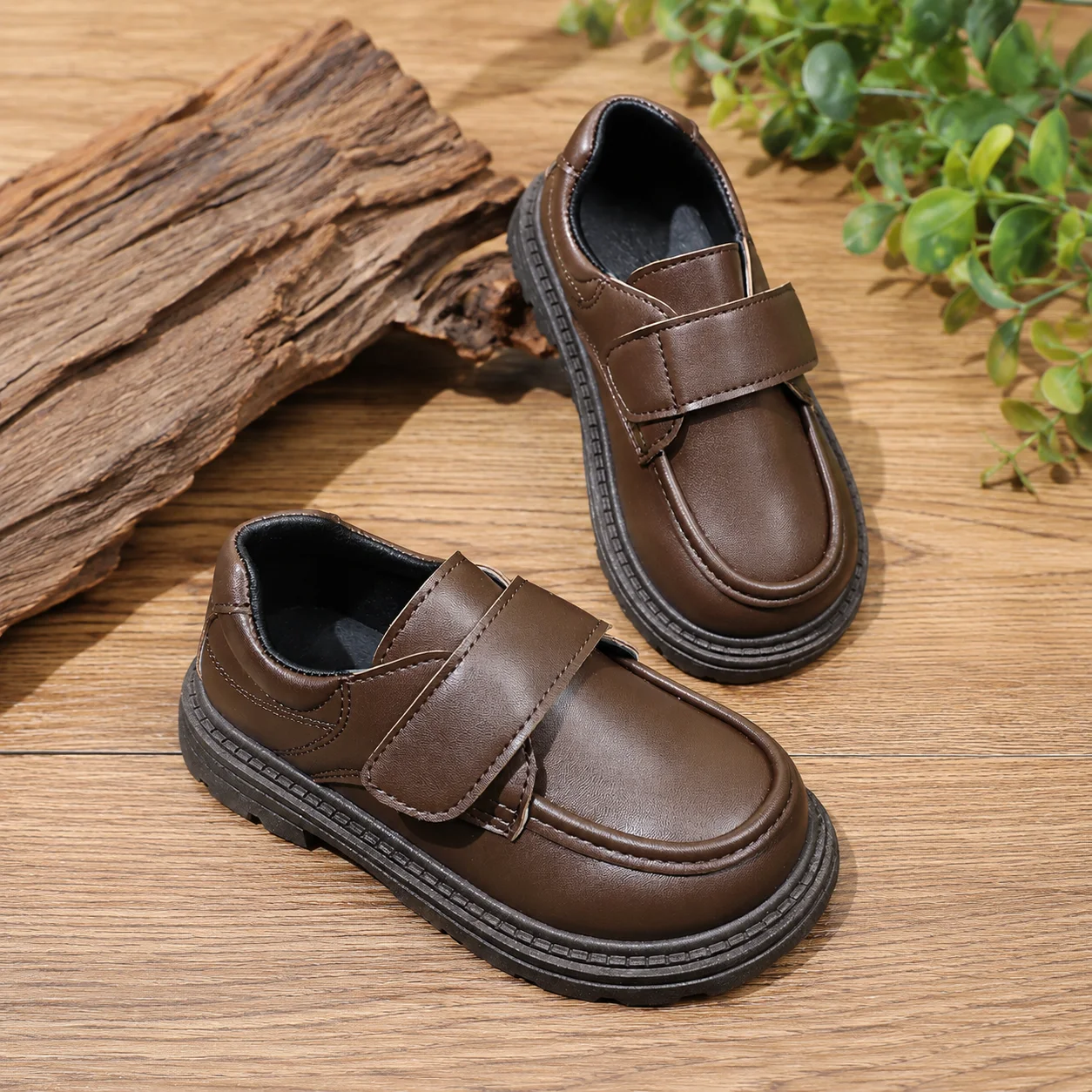 Little Boys Chunky Leather Shoes 2026 New Autumn Toddler Dress Shoes Non-slip Classic Simple Kids School Party Wedding Loafers