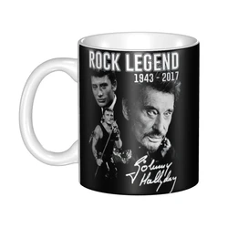 Johnny Hallyday Coffee Mugs DIY Custom France Rock Singer Ceramic Mug Creative Gift Men Women Outdoor Work Camping Cups