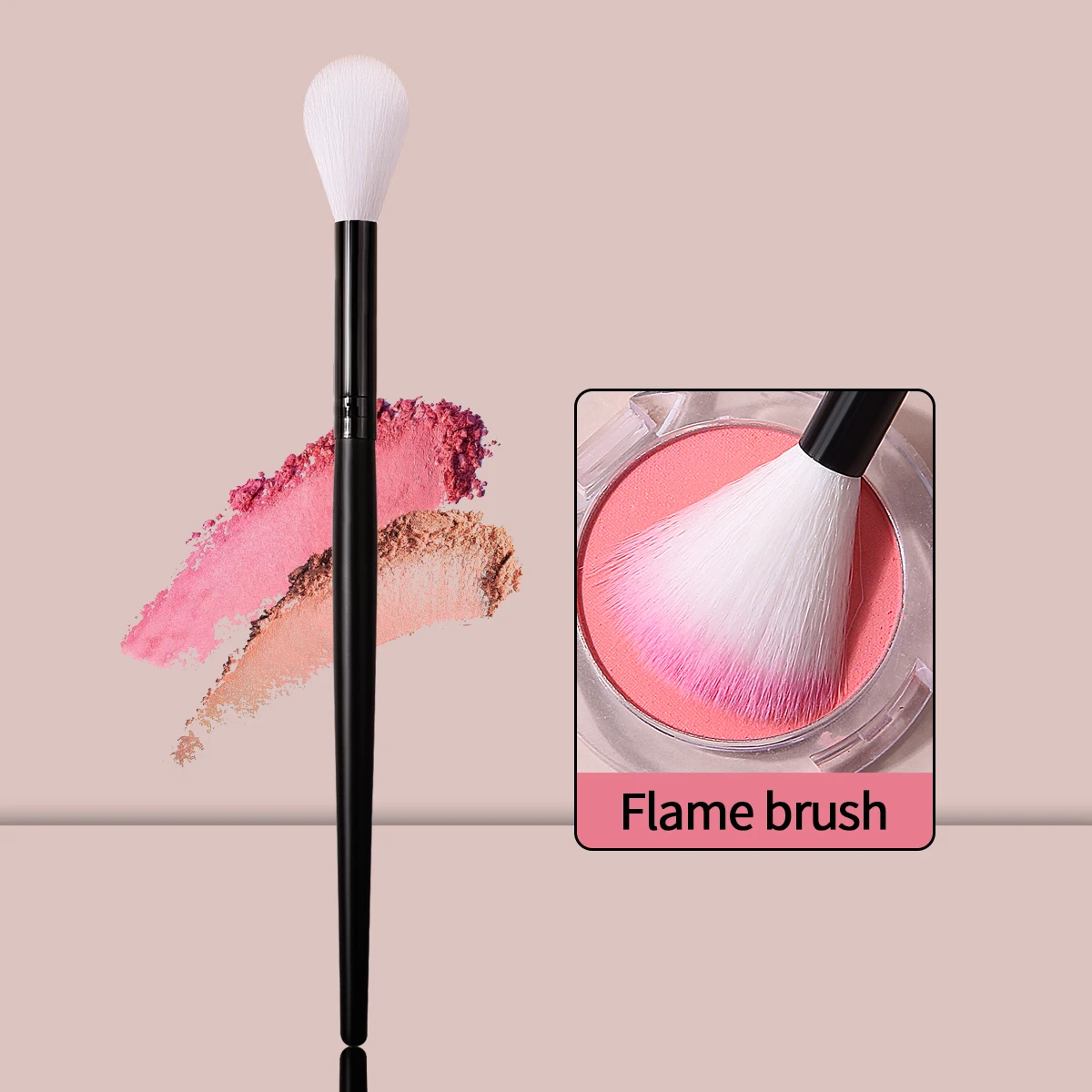 1ชิ้น kuas Rias ทรงเปลวไฟไฮกลอสจมูกอายแชโดว์แปรงปัดอายชาโดว์แปรงคอนซีลเลอร์อเนกประสงค์แปรง kuas Rias