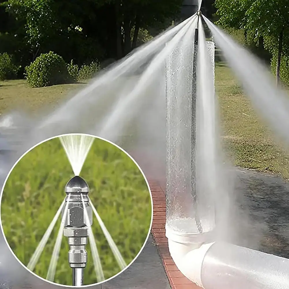 Water Jet High Pressure Sprayer Nozzle Clean Sewer 1/4