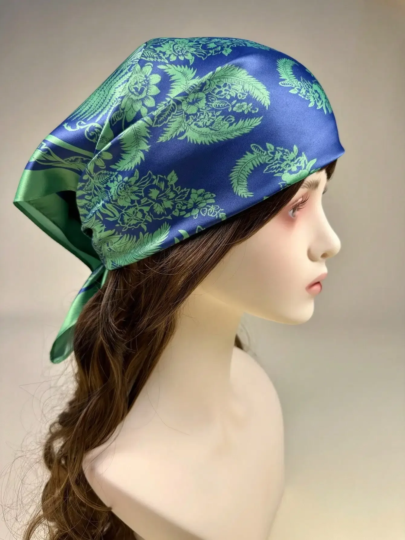 

Women's Elegant Satin Sunset Palm Tree Print Scarf, Neckerchief, Headscarf scarf for women