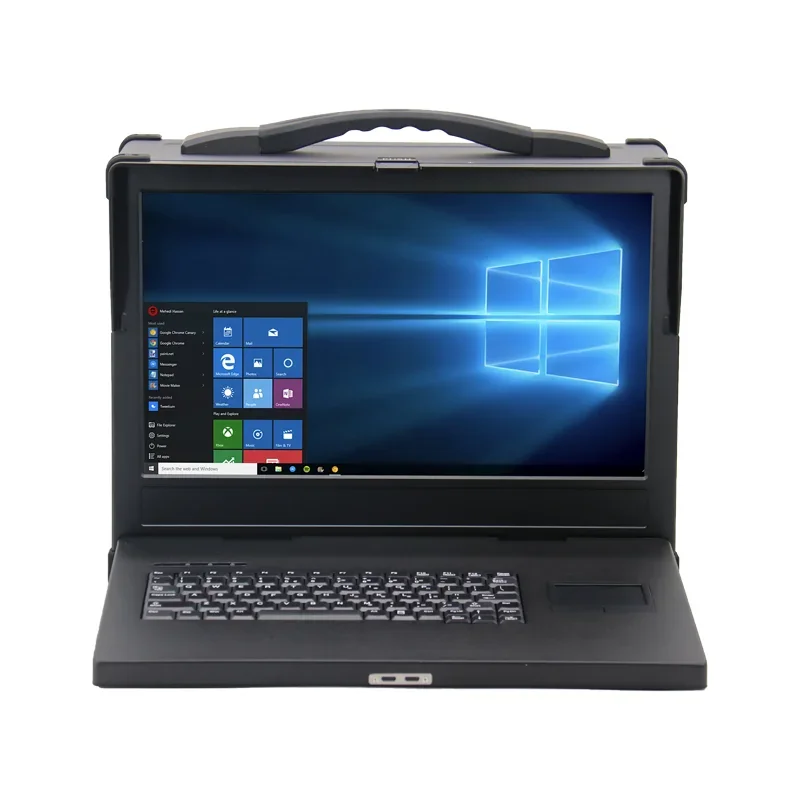 17.3 inch Portable industrial Rugged Portable Computer Workstation PC Computer Case Chassis With Core I3/i5/i7