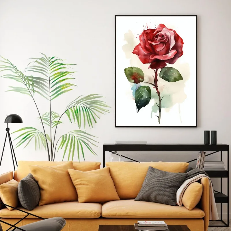 Minimalist Watercolor Flowers Canvas Wall Art Orchids Hydrangeas Roses Floral Print for Living Room Bedroom Decor Botanical Gift