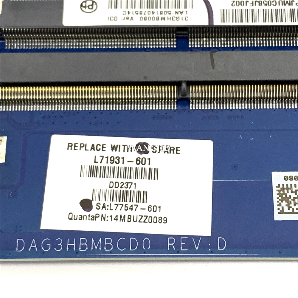 L71931-601 Motherboard untuk HP Pavilion 15-EC Motherboard Motherboard Laptop R5-3500H CPU GTX1660TI 6G GPU 100% berfungsi