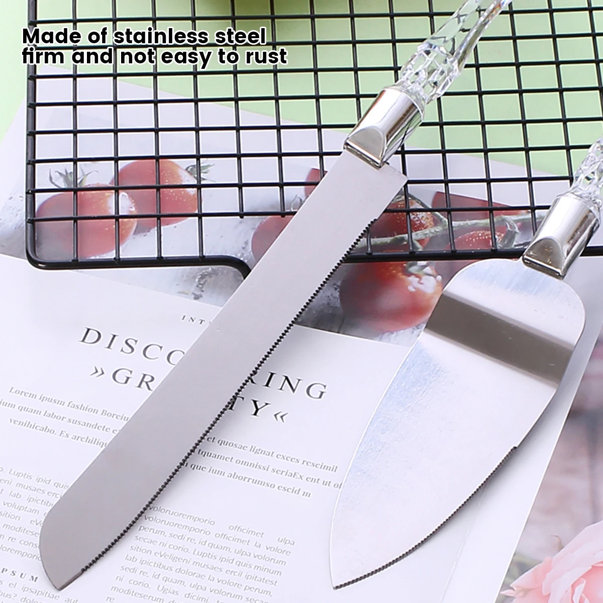 2Pcs Stainless Steel Cake Shovel Set Bread Pizza Knife Dessert Pie Fondant Divider Cutter Spatula Server Baking Tool For Wedding