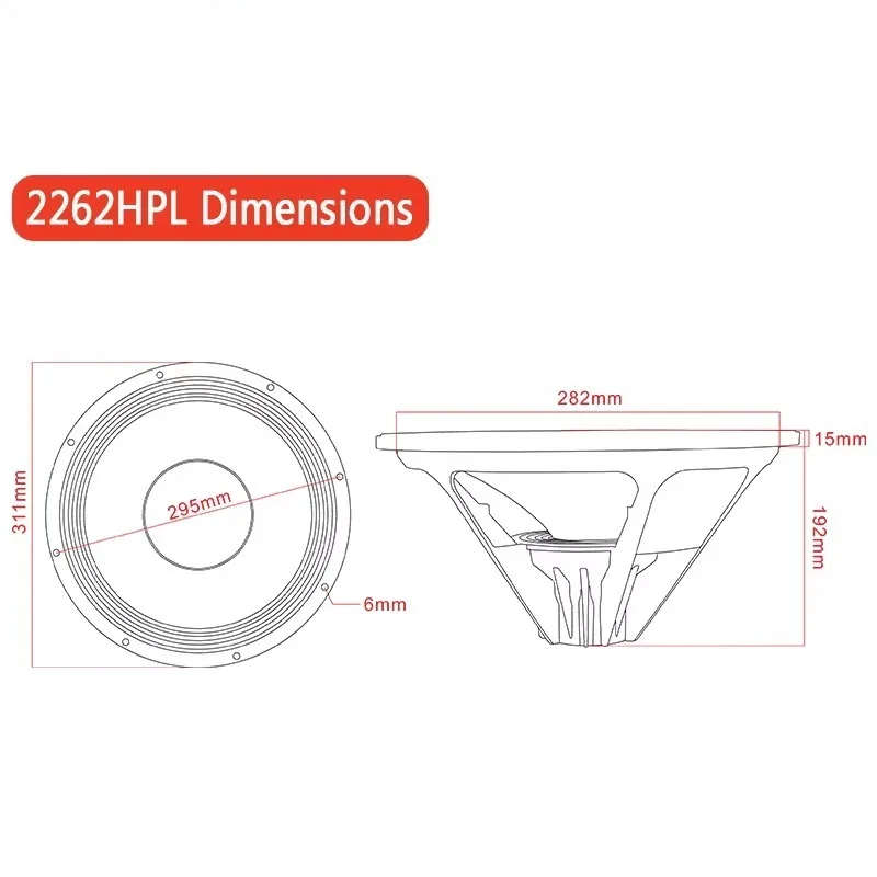 2262HPL 2262 H-line Array 12-inch Neodymium Subwoofer Dual-coil Differential Drive Speaker for KP8052, VRX932