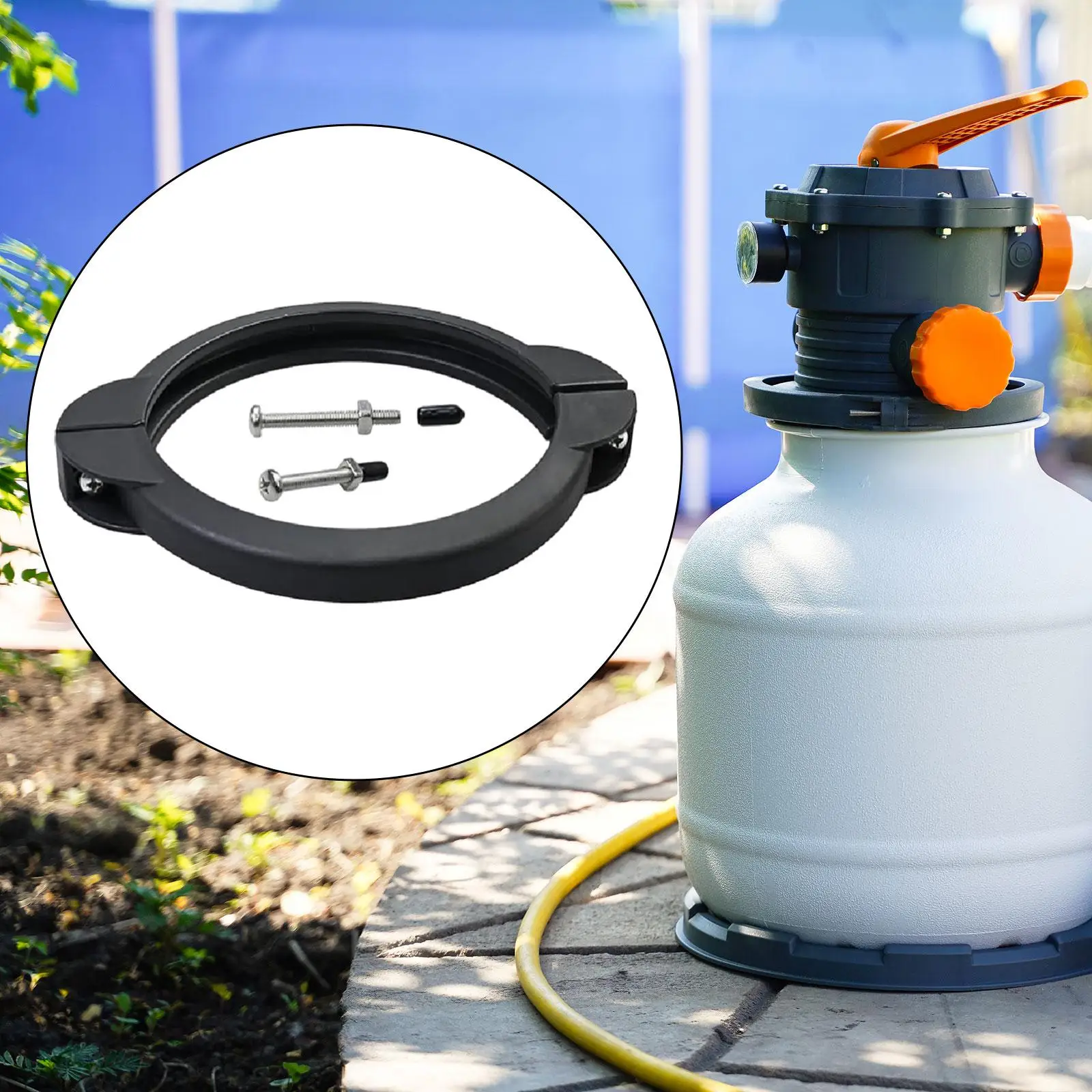 Pool Filter Clamp Collar Attachment Durable PVC Replacement with Screws for Efficient 12 Inch 14 Inch Sand Filter