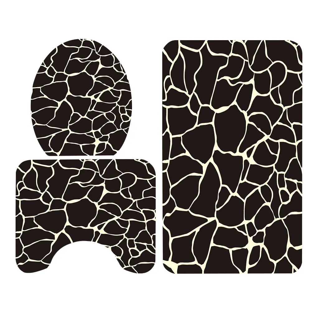 

3 in Marble Floor Abstract Toilet Rug Set Mat Bathroom Toilet Easy Clean Moisture Absorption Non Slip Mats Set Home Decor