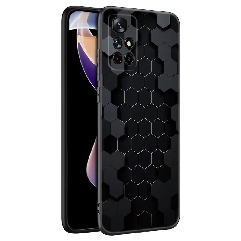 Carbon Fiber Phone Case For Xiaomi Redmi Note 8 9 10 11 11E 11T 11S 12 Pro 4G Plus 5G 8T 9S 10S 12S Black Silicone Cover