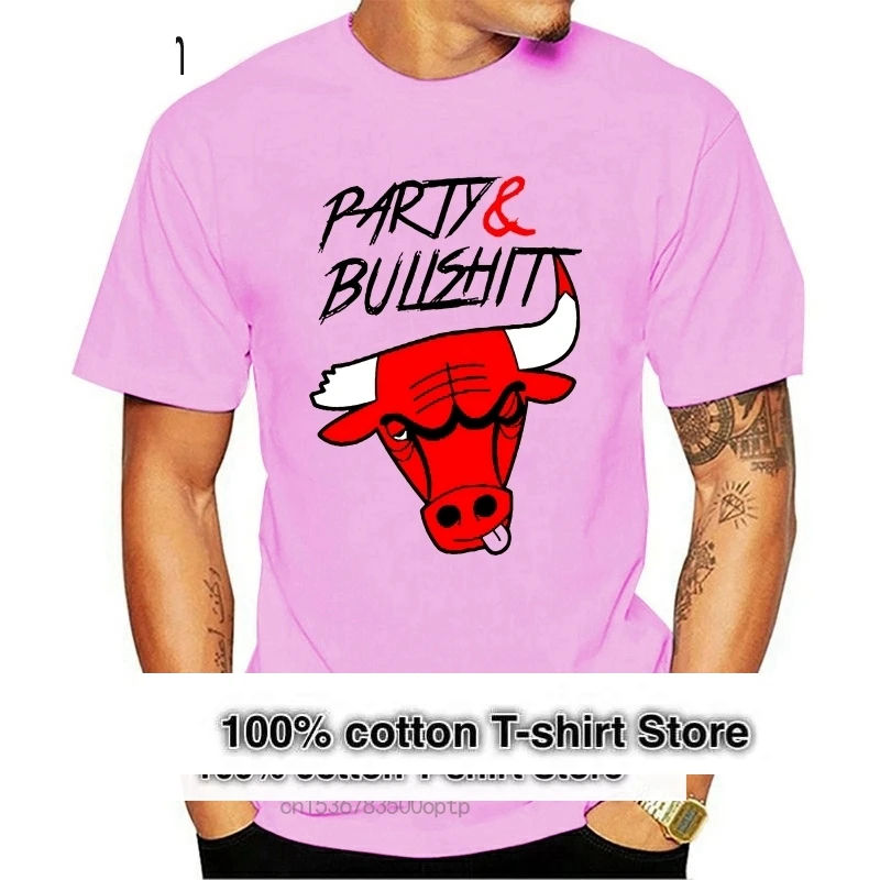 Mens T-shirt Causal Shirts Party  Bullshit Red Bulls Chicago Basketball SWAG