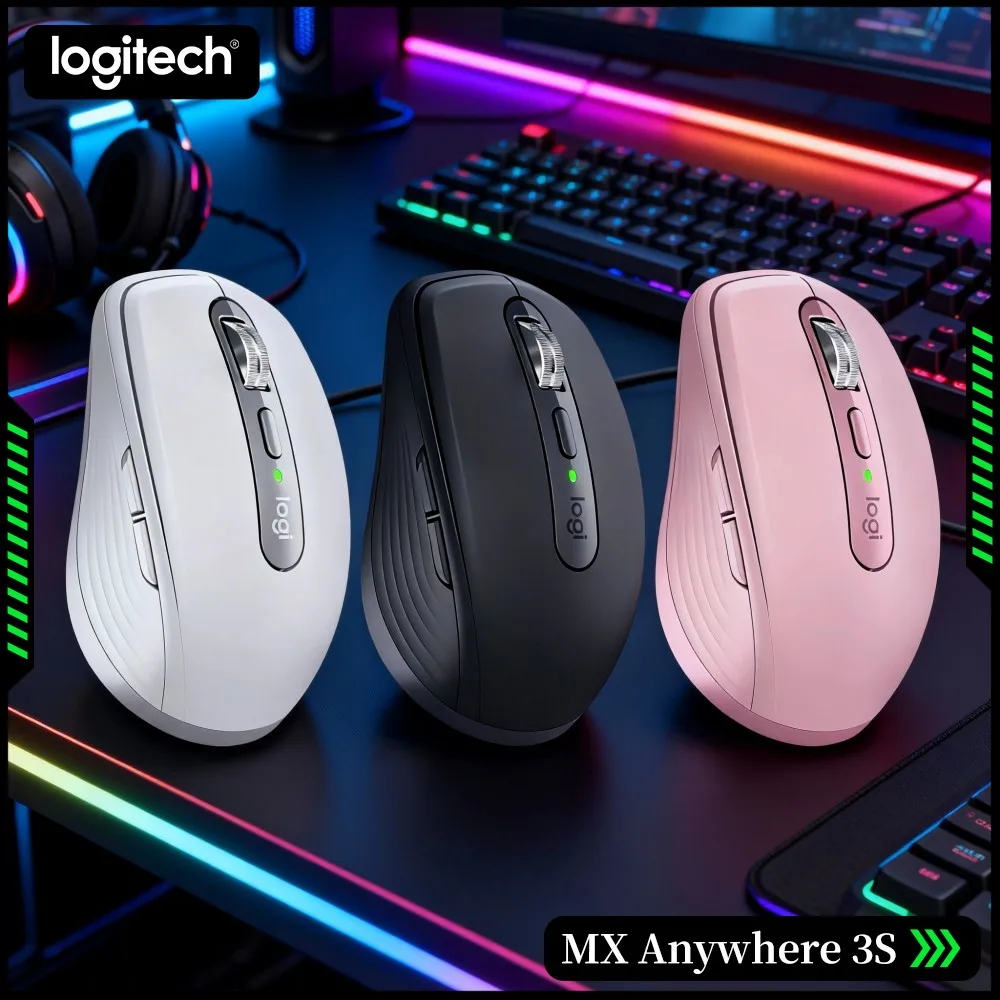 Durable MX Anywhere 3S - 8K DPI Darkfield, 70-Day Battery, Silent Click, Ideal For College Trip & Dorm Workspace