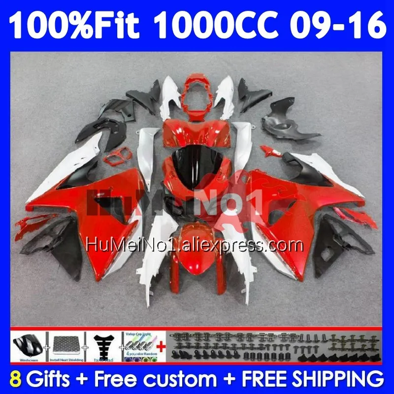 Injection Kit For SUZUKI GSXR-1000 GSX-R1000 GSXR 1000 Glossy red K9 120No.10 GSXR1000 2009 2010 2011 2012 13 14 15 16 Fairing