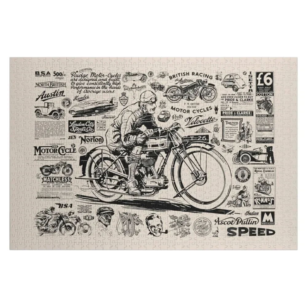 

Motorcycle montage from the 1900s to the 1960s Jigsaw Puzzle Personalized Kids Gifts Works Of Art Picture Puzzle