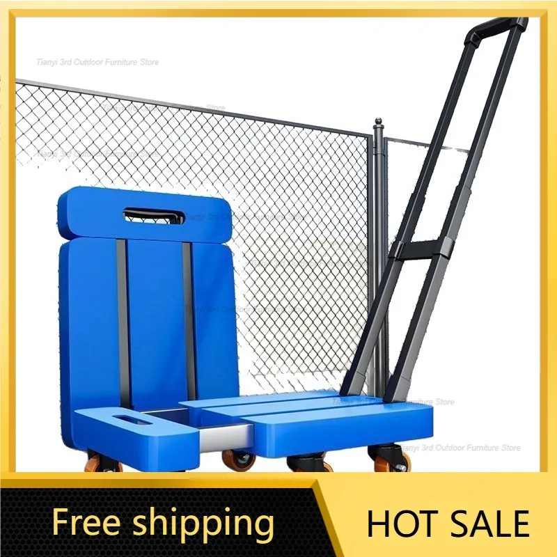 LSModern Portable Foldable Trolleys Nordic Multifunctional Retractable Flat Cart for Car Trunk Transportation Equipment FYET