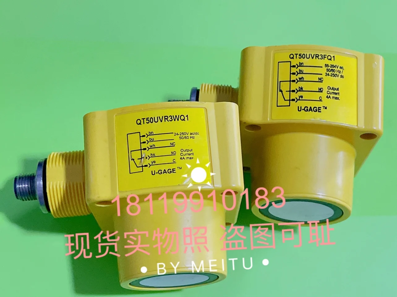 Bonner BANNER Ultrasonic Sensor QT50UVR3FQ1 QT50UVR3WQ1 Unpackaged Color Is Shown In The Figure.