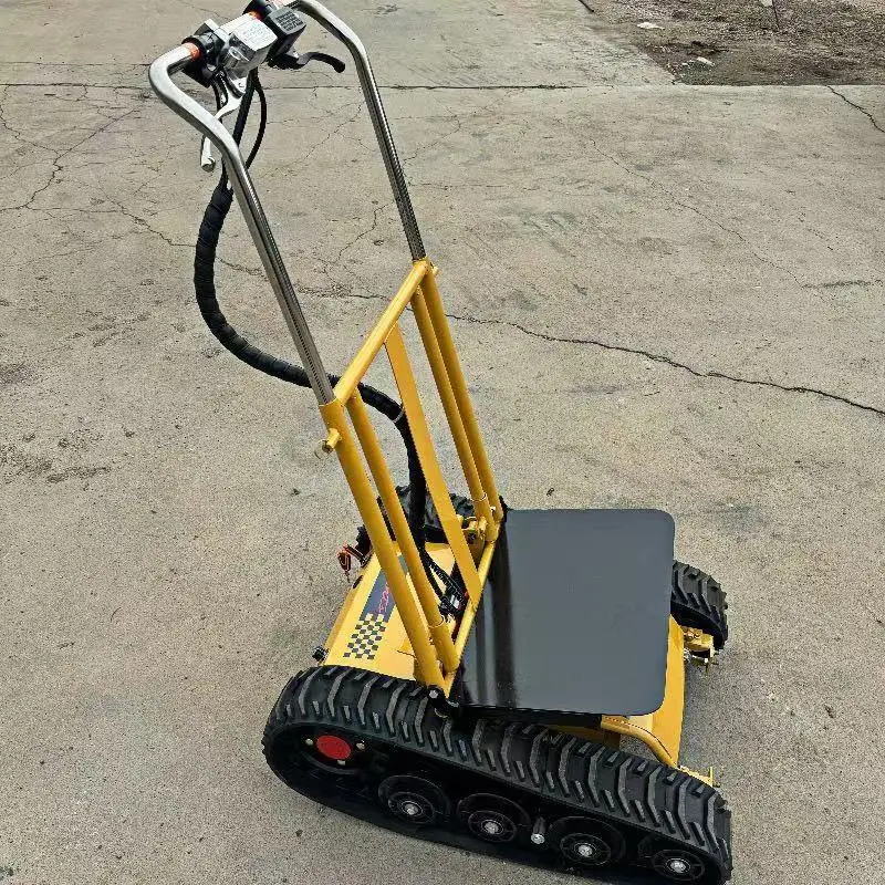 

Wide-Track Foldable Electric Stair Climber Cart Maneuverable Transport Tool for Turning on Flat Surfaces for Farm Work