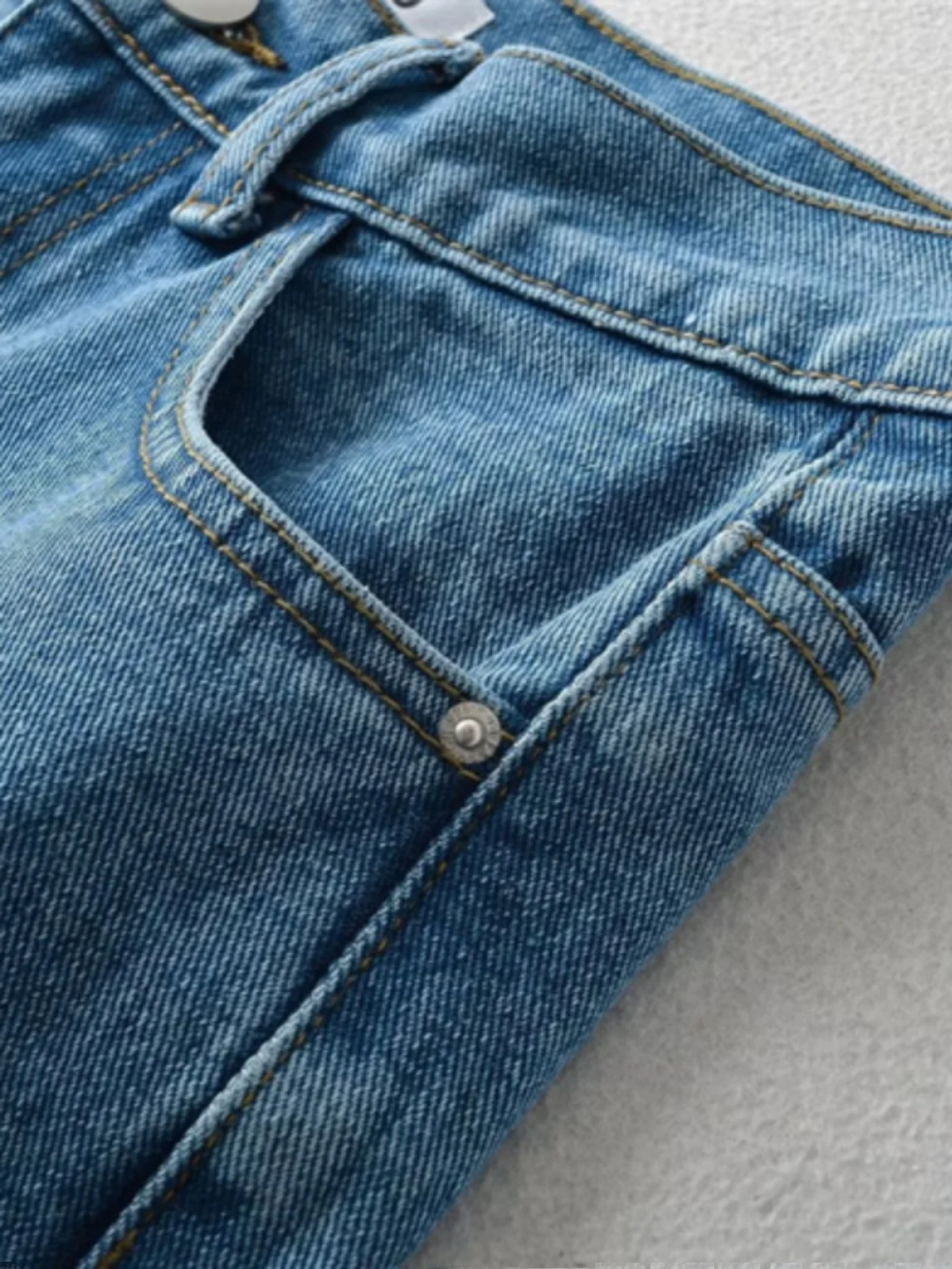 American Retro High Waist Slimming Wide Leg Jeans Sexy Design adient Floor-Length Faion Frayed  Denim Long Trousers