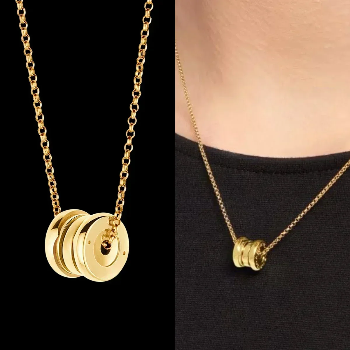 الأزياء والمجوهرات عالية الجودة الأزياء الكلاسيكية B.Zero1 سلسلة تمهيد الماس جولة قلادة صغيرة للنساء مجوهرات هدية قلادة