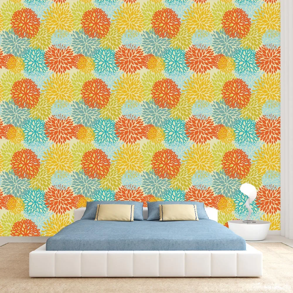 

Modern Custom Wall Papers Home Decor Peel and Stick Wallpaper for Living Room Bedroom Sunflower Floral Painting Renovation Mural