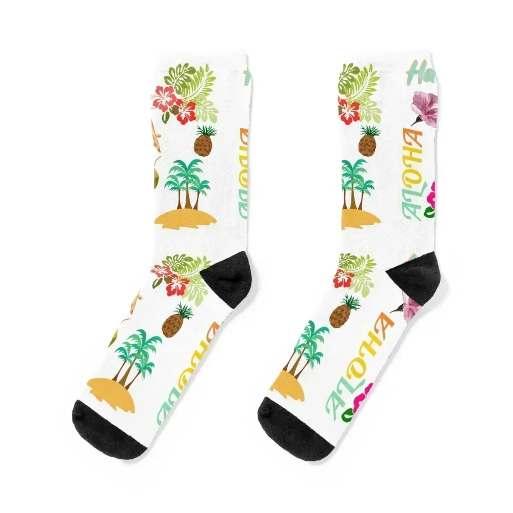 

Hawaii Sticker Pack Socks kids Crossfit anti slip football shoes Men's Socks Luxury Women's