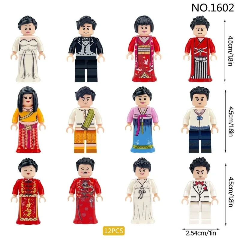 Briques de construction compatibles, figurine de mariée et de marié, scène de mariage de château: petites pièces de briques, Modification de bricolage et Kit de construction MOC