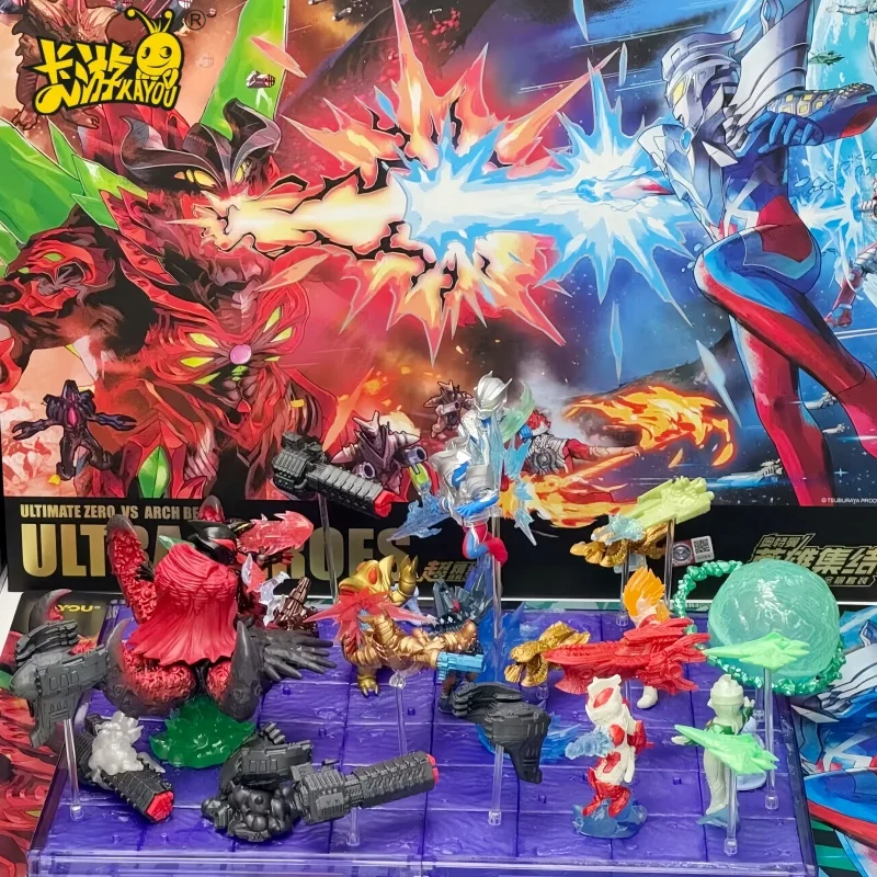

New KAYOU Ultraman Collectible Action Figure Hero Gathering Series Official Authentic Peripheral Mini Panorama Display Set