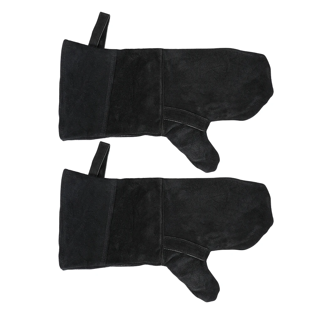 

2pcs BBQ Gloves High Temperature Resistant Thick Cotton Work Baking Mittens Non Slip Kitchen Spark Proof