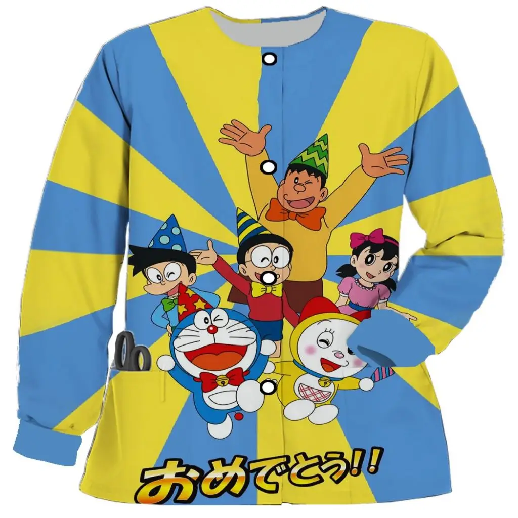 Engineering Uniform Pocket Dental Veterinary Nurse Nursing Surgery Nursing Doraemon Doraemon cute anime printing