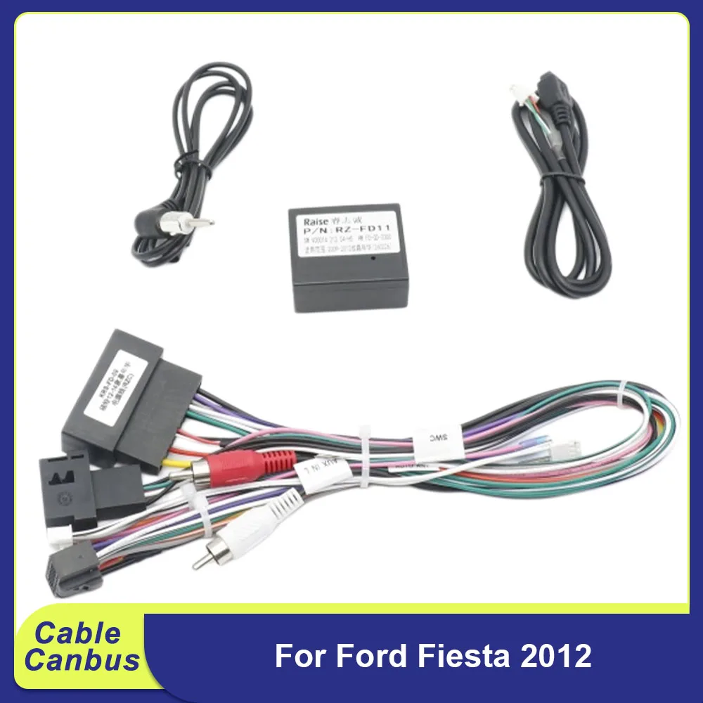 16Pin CANBUS Decoder Harness For Ford Fiesta 2012-2014 Android Radio Adapter Retain SWC & Camera Power Cable Kit