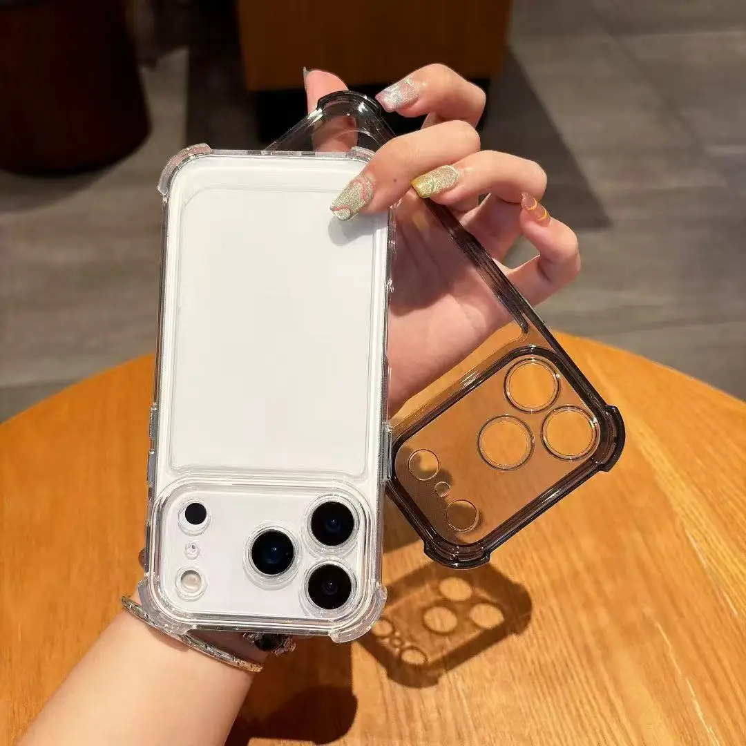 حافظة هاتف شفافة مضادة للصدمات لهاتف آيفون 17 16 15 14 Plus 13 Pro Max من السيليكون غطاء حماية شفاف للكاميرا