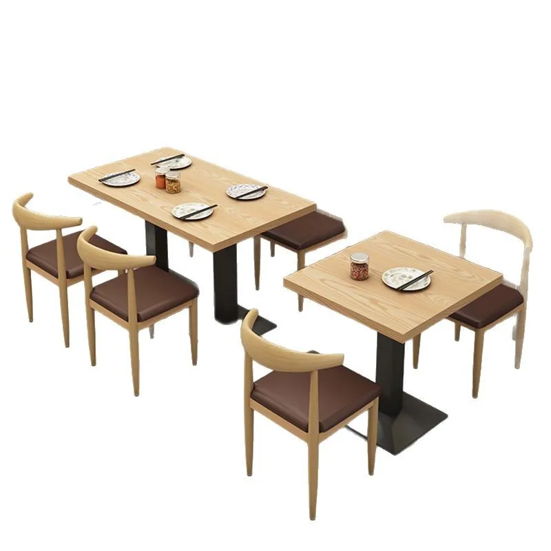 Table et chaises combinées pour la restauration du petit-déjeuner, restauration rapide, salon de thé, boutique de desserts, restaurant, table commerciale économique