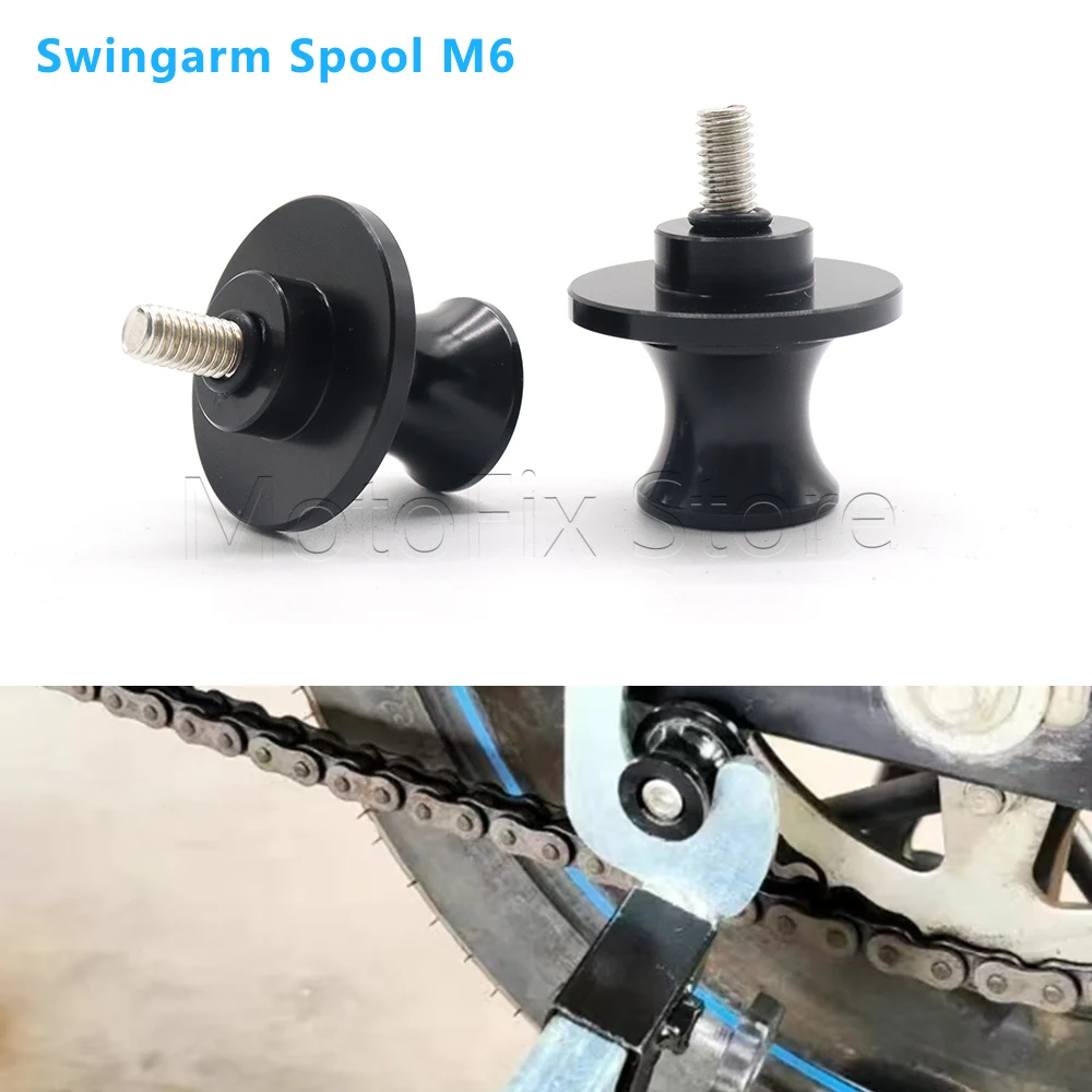 Motorcycle Accessories Swingarm Spool M6 Stand Screws 6MM Bolt CNC Aluminum For YAMAHA KAWASAKI HONDA BMW SUZUKI Models