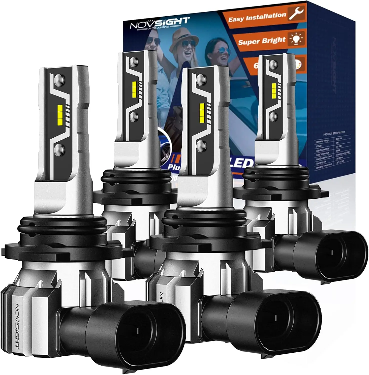 

Комплект светодиодных ламп 9005 9006 - 40000 лм, яркий белый свет 6500K, Plug and Play для противотуманных фар дальнего/ближнего света