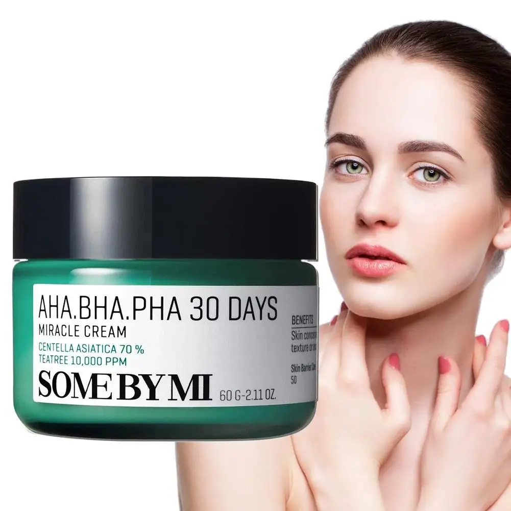 كريم كوري من MI AHA BHA PHA 30 يومًا كريم معجزة مقشر خفيف مرطب عميق يحسن البشرة الباهتة والتحكم في الزيوت والعناية بالبشرة