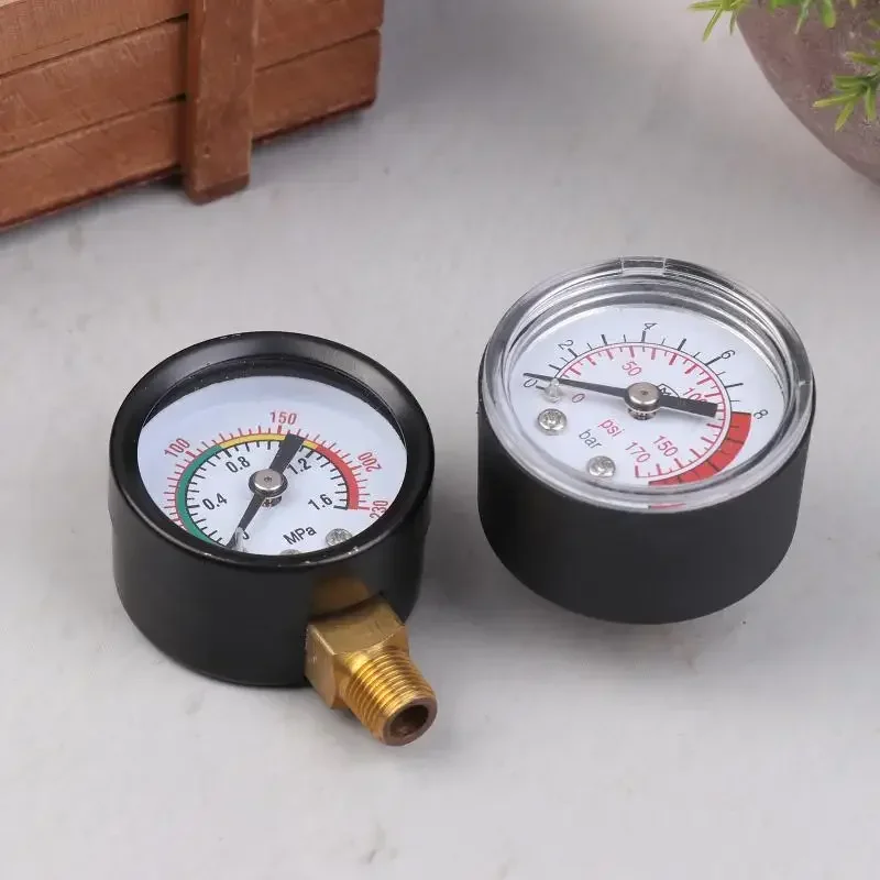 Pressure Gauge Air Compressor Pneumatic Hydraulic Fluid 0-12Bar / 0-170PSI Easy To Read Dial Measuring Instrument