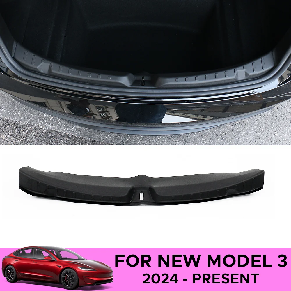 

For Tesla New Model 3 Highland 2024 Trunk Threshold Strip TPE or Metal Back Sill Anti Scratch Protection Lid