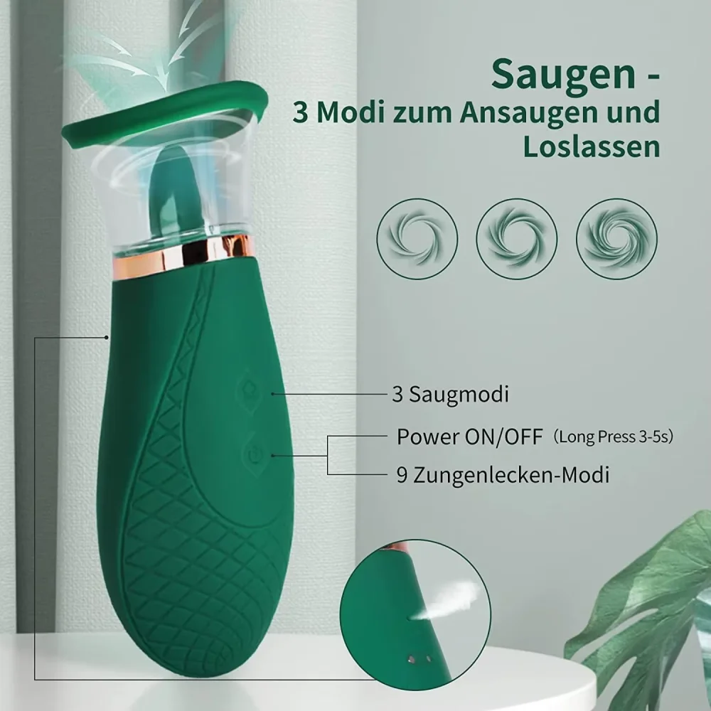 Clitoral Sucking Vibrator with 9 Lick and 3 Suction Mode Quick Orgasm Clit Tongue Stimulator Nipples MassagerSex Toys for Women view 3